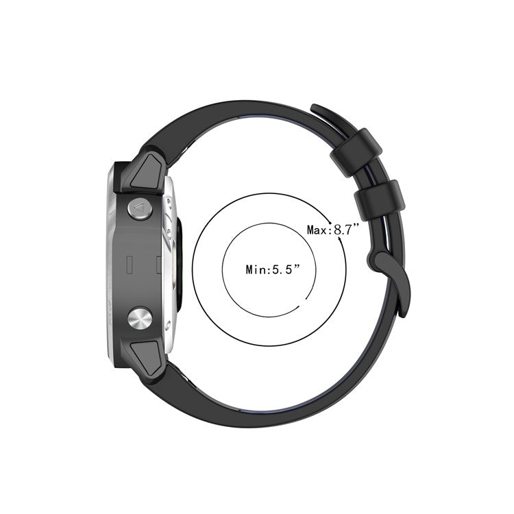 Bi-color Watch Band Silicone Watch Strap for Garmin Fenix 6S/Fenix 5S - Black/Blue