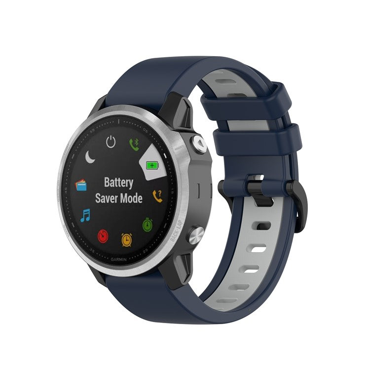 Bi-color Watch Band Silicone Watch Strap for Garmin Fenix 6S/Fenix 5S - Blue/Grey