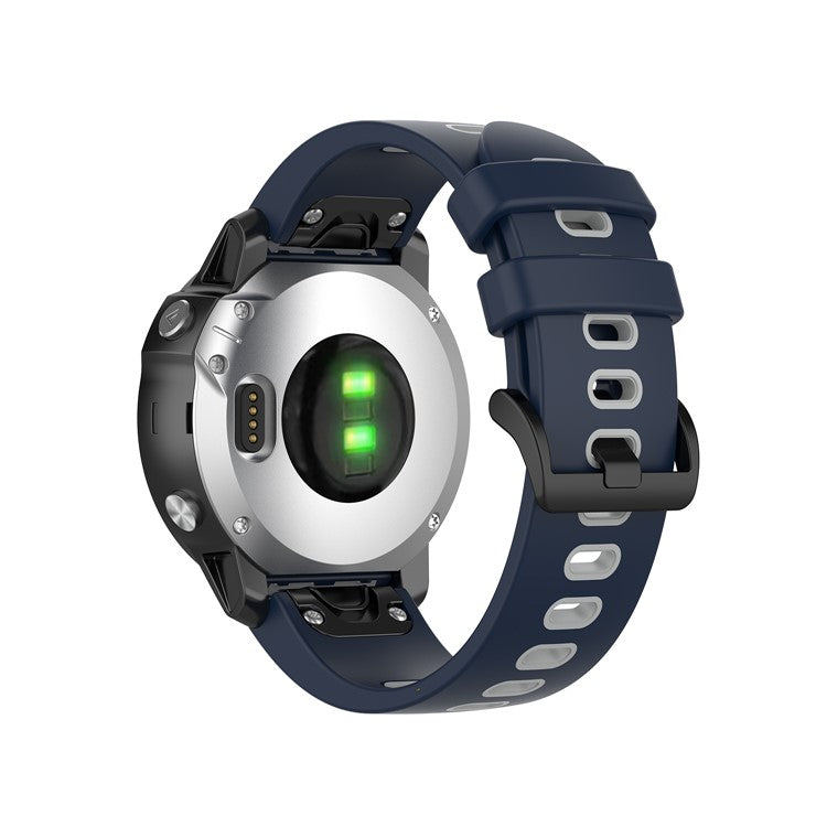 Bi-color Watch Band Silicone Watch Strap for Garmin Fenix 6S/Fenix 5S - Blue/Grey
