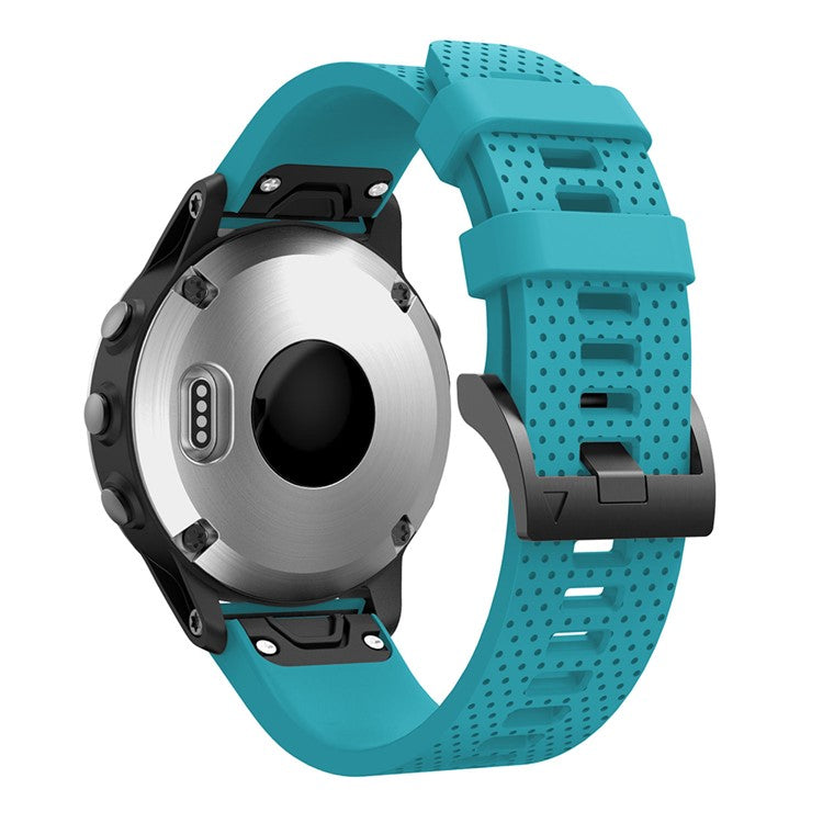 With Black Triangle Buckle Silicone Watch Strap for Garmin Fenix 5S - Baby Blue