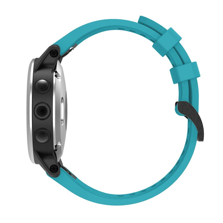With Black Triangle Buckle Silicone Watch Strap for Garmin Fenix 5S - Baby Blue