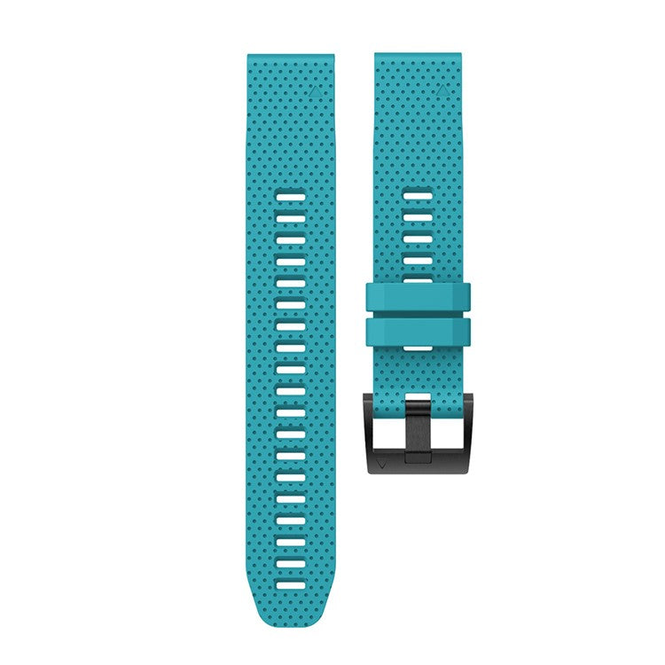 With Black Triangle Buckle Silicone Watch Strap for Garmin Fenix 5S - Baby Blue