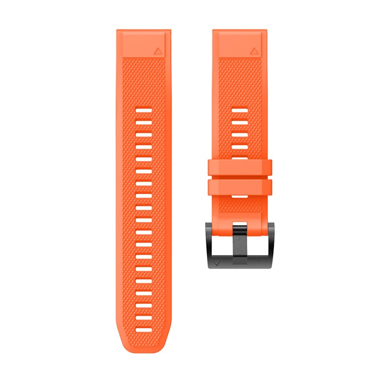 For Garmin Fenix 5 Silicone Watch Band 22mm Adjustable Smart Watch Strap with Black Buckle - Orange