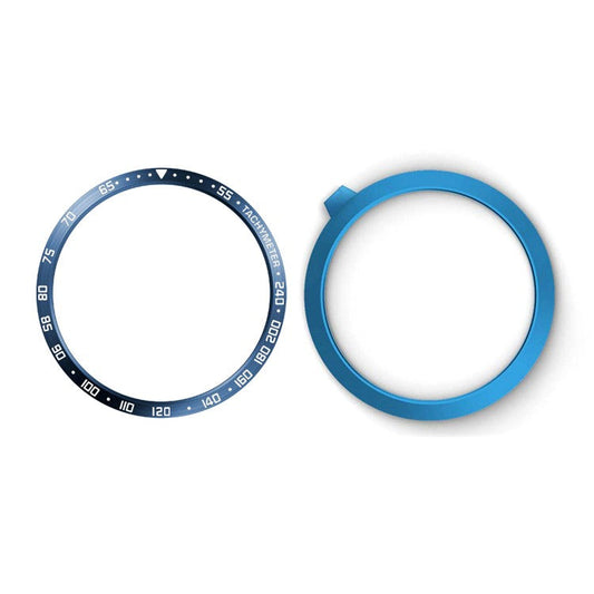 Anti Scratch Metal Smartwatch Dial Bezel Ring [E Type] for Samsung Galaxy Watch3 45mm - Blue / White Letters