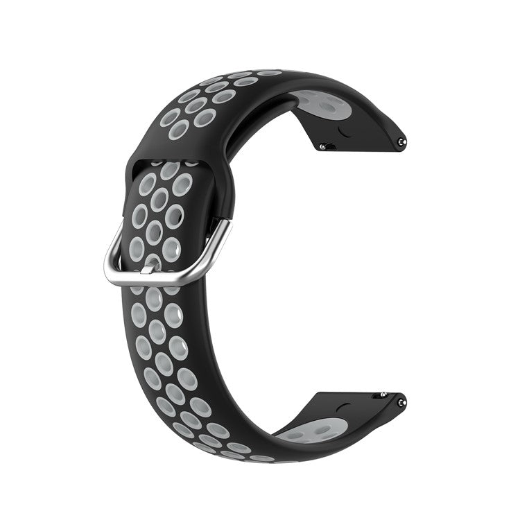 R840 22mm Bi-color Silicone Sport Smart Watch Band for Samsung Galaxy Watch 3 45mm/Huawei Watch 3/Watch 3 Pro - Black/Grey