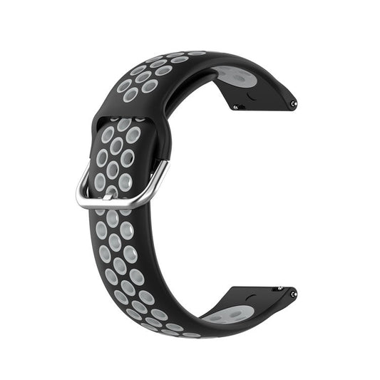 R840 22mm Bi-color Silicone Sport Smart Watch Band for Samsung Galaxy Watch 3 45mm/Huawei Watch 3/Watch 3 Pro - Black/Grey