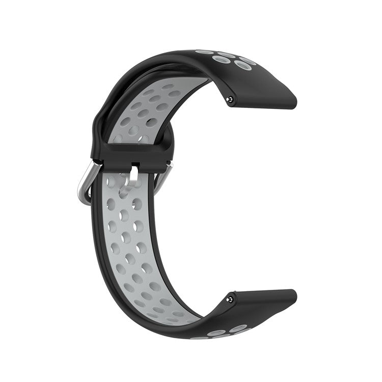 R840 22mm Bi-color Silicone Sport Smart Watch Band for Samsung Galaxy Watch 3 45mm/Huawei Watch 3/Watch 3 Pro - Black/Grey