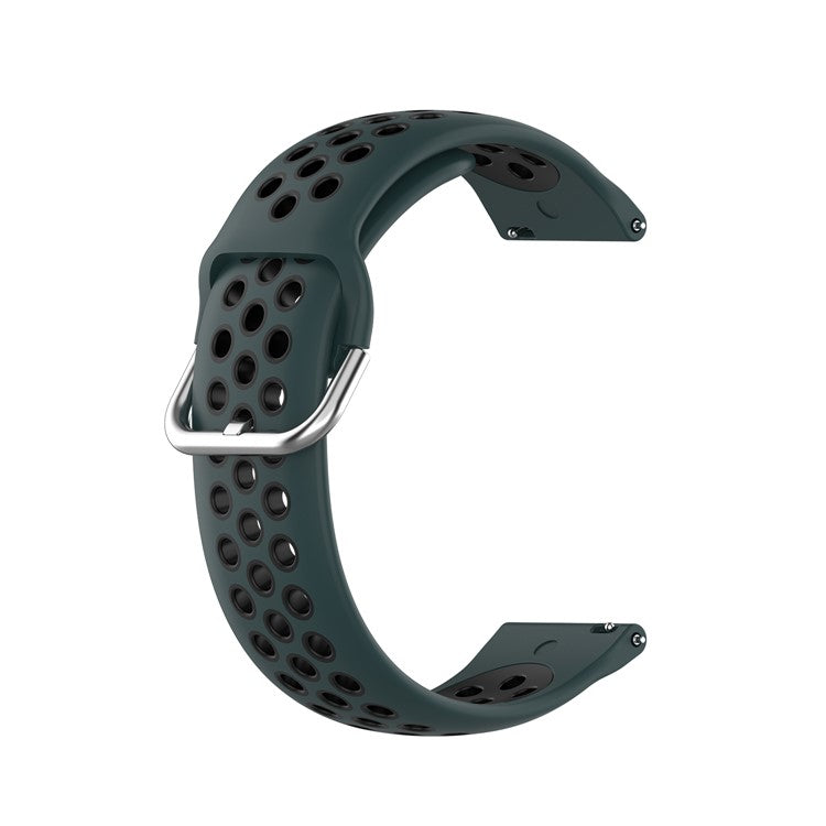 R840 22mm Bi-color Silicone Sport Smart Watch Band for Samsung Galaxy Watch 3 45mm/Huawei Watch 3/Watch 3 Pro - Dark Green/Black