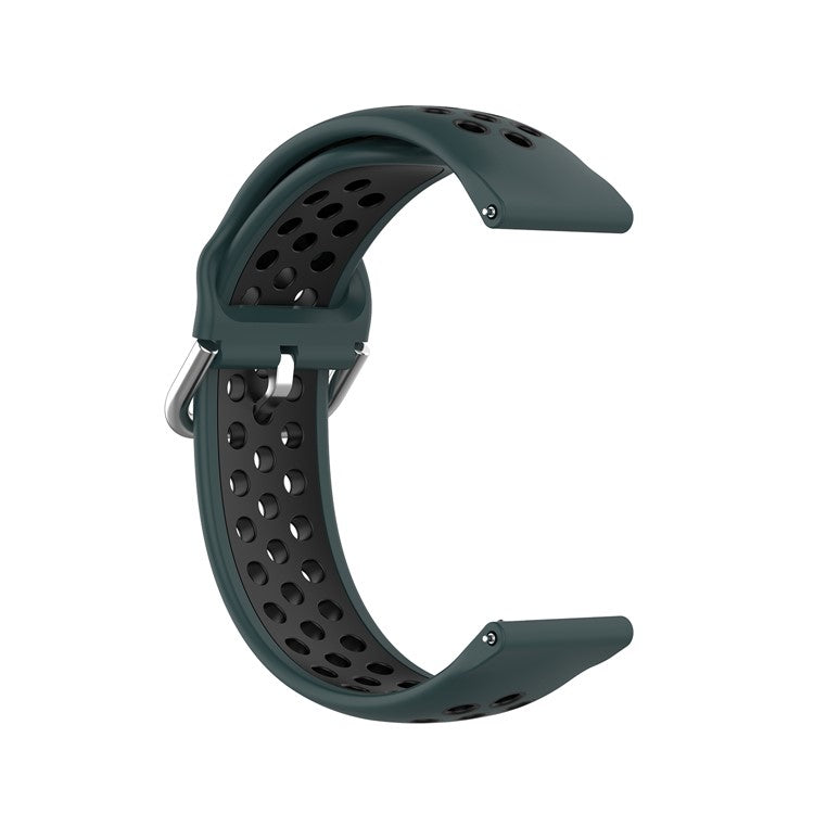 R840 22mm Bi-color Silicone Sport Smart Watch Band for Samsung Galaxy Watch 3 45mm/Huawei Watch 3/Watch 3 Pro - Dark Green/Black