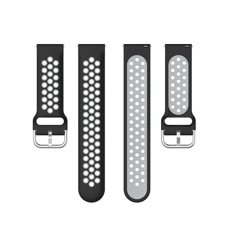 R850 20mm Bi-color Silicone Watch Band for Samsung Galaxy Watch3 41mm - Black/Grey