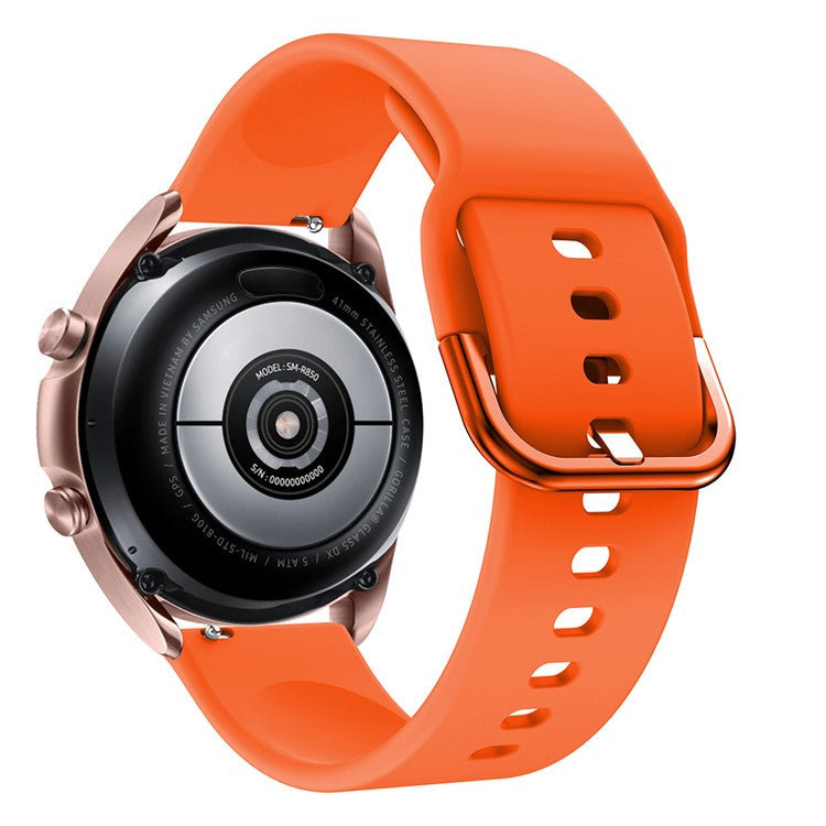 Silicone Smart Watch Band Adjustable Wrist Strap with Metal Buckle for Samsung Galaxy Watch3 41mm - Orange
