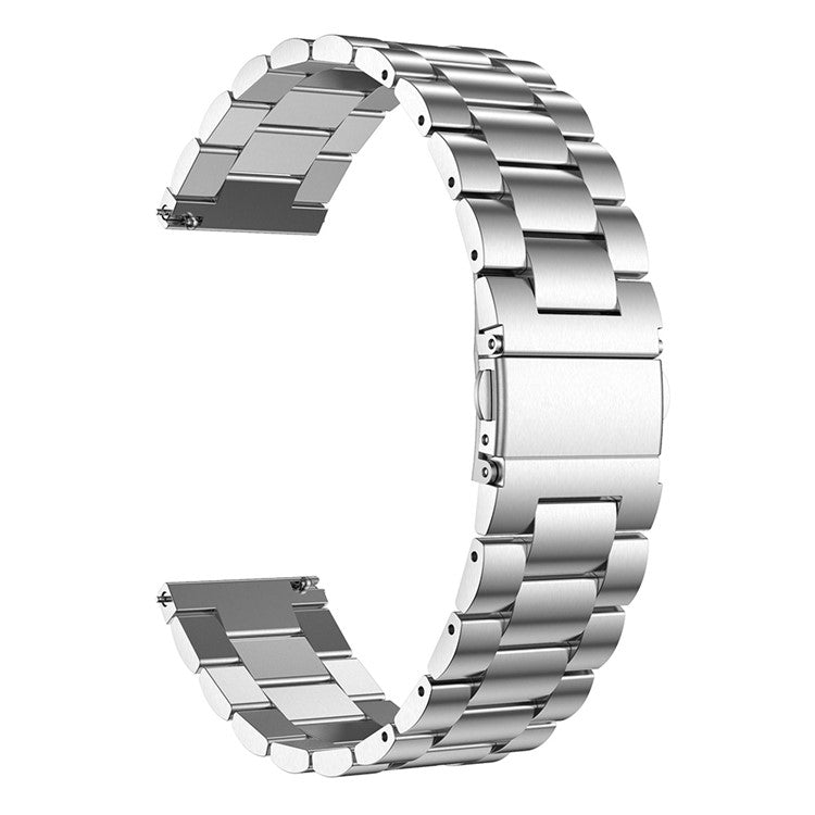 For Samsung Galaxy Watch3 45mm Stainless Steel Smart Watch Band Replacement Strap with Folding Clasp Closure - Silver