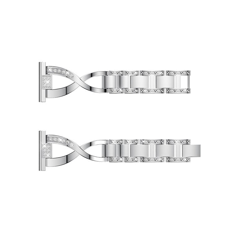 X-Shape Rhinestone Decor Stainless Steel Smart Watch Band for Samsung Galaxy Watch3 41mm - Silver