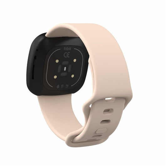 22.5mm Soft Silicone Watch Band Wrist Strap Replacement for Fitbit Versa 3 / Sense [Size: S] - Light Pink