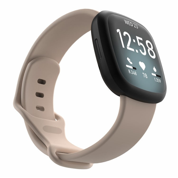 22.5mm Soft Silicone Watch Band Wrist Strap Replacement for Fitbit Versa 3 / Sense [Size: S] - Light Pink