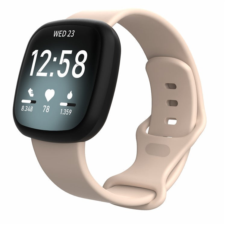 22.5mm Soft Silicone Watch Band Wrist Strap Replacement for Fitbit Versa 3 / Sense [Size: S] - Light Pink