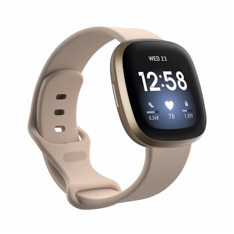 22.5mm Soft Silicone Watch Band Wrist Strap Replacement for Fitbit Versa 3 / Sense [Size: S] - Light Pink