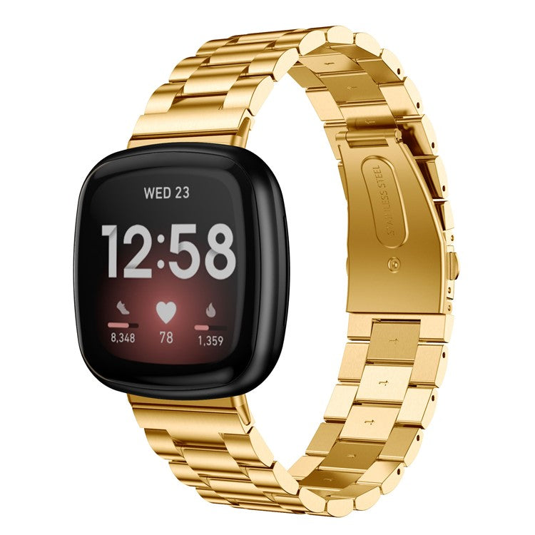 Stainless Steel Smart Watch Band Replacement for Fitbit Versa 3 - Gold