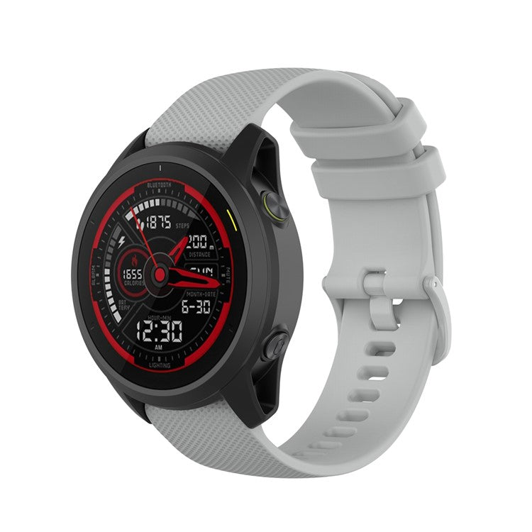 Grid Texture Silicone Replace Watch Band 22mm for Garmin Forerunner 745 - Grey
