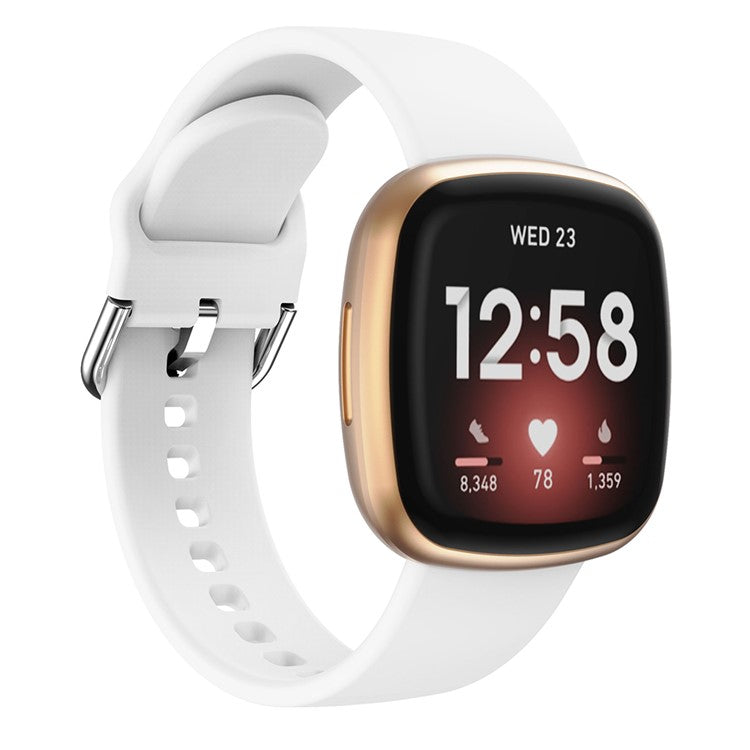 Soft Silicone Smart Watch Strap Replacement for Fitbit Versa 3 - White