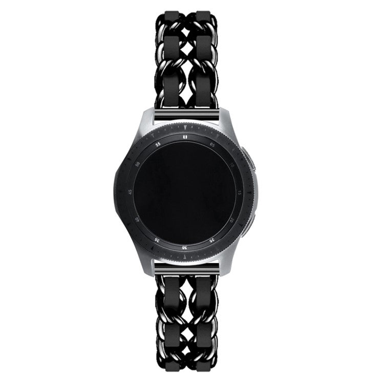 Stainless Steel+PU Leather Watch Strap 20MM Smart Watch Strap Replacement for Polar Pacer Pro - All Black