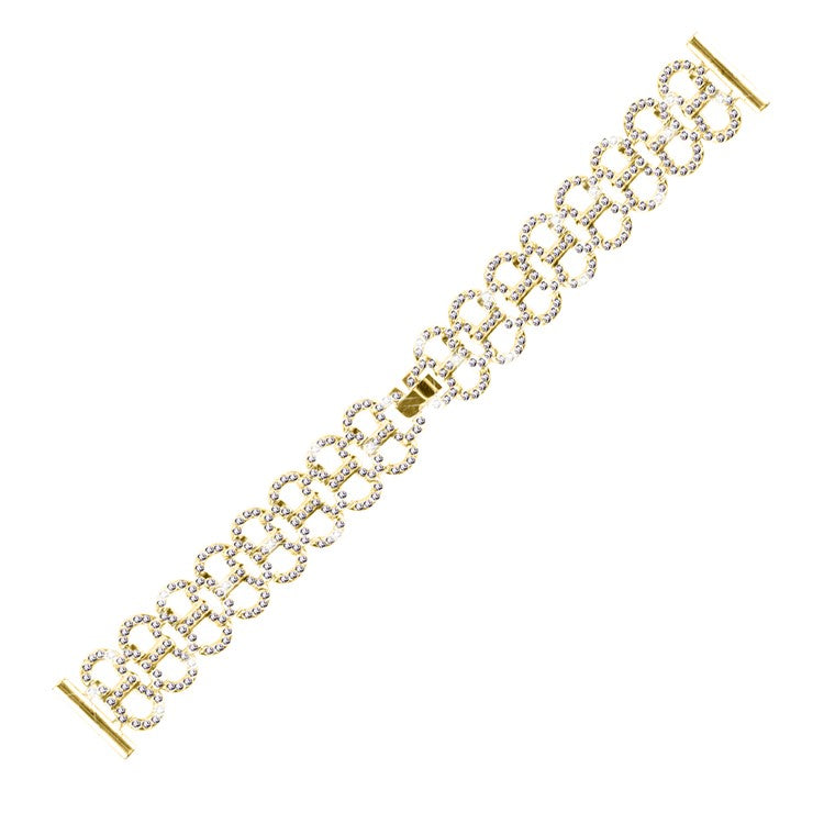 For Samsung Galaxy Watch3 41mm Replacement Alloy Strap High-end Rhinestone Decor Watch Band - Gold