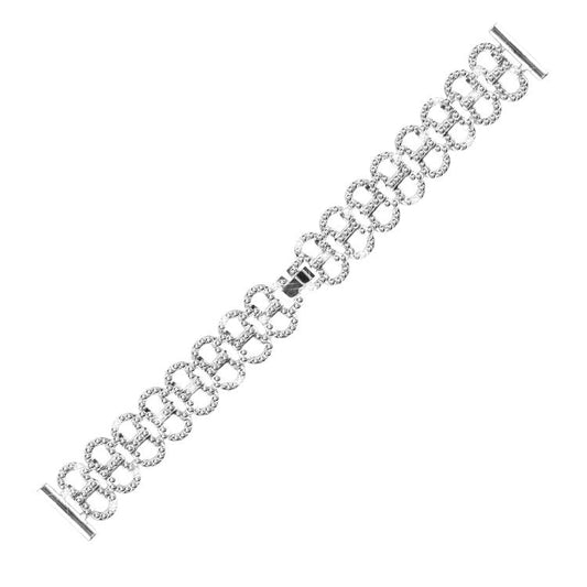 For Garmin Forerunner 245 / 245 Music Alloy Wrist Strap Gourd Shape Design Smartwatch Band - Silver