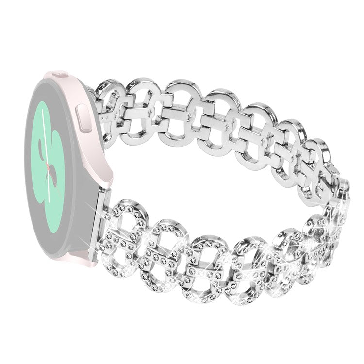 For Garmin Forerunner 245 / 245 Music Alloy Wrist Strap Gourd Shape Design Smartwatch Band - Silver