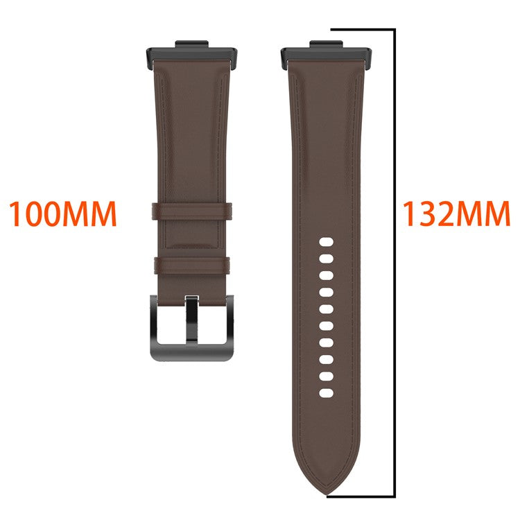For Huawei Watch Fit 3 Watch Strap Genuine Cow Leather Adjustable Wrist Band - Black