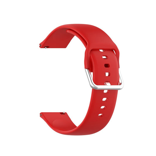 22mm Silicone Watch Strap Silver Buckle [Large Size] for Huawei Watch GT 2 Pro - Red