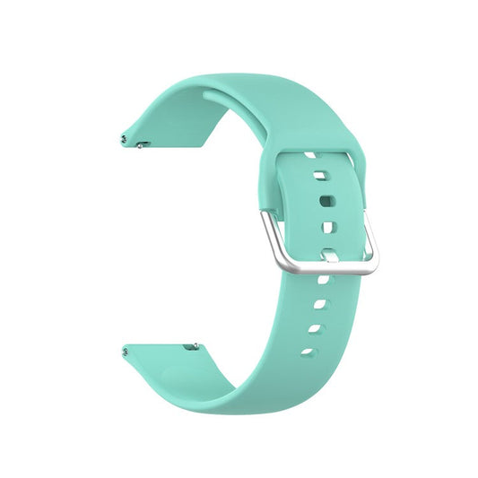 22mm Silicone Watch Strap Silver Buckle [Large Size] for Huawei Watch GT 2 Pro - Cyan