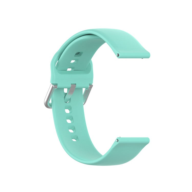 22mm Silicone Watch Strap Silver Buckle [Large Size] for Huawei Watch GT 2 Pro - Cyan