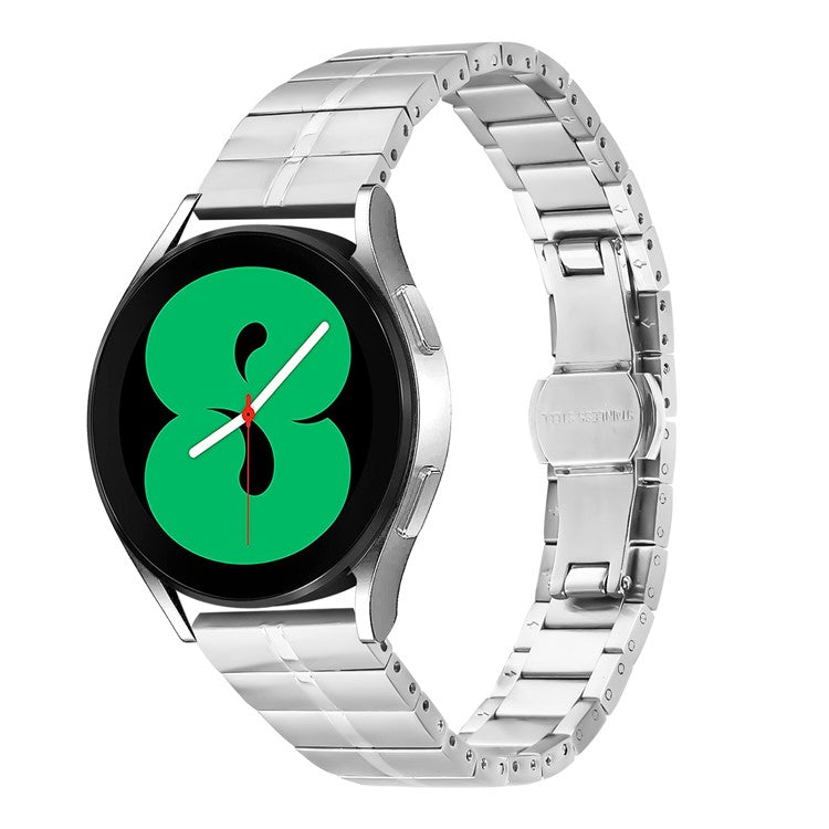 For Huami Amazfit Bip / Bip Lite Stainless Steel Strap Line Design Replacement Wrist Band - Silver