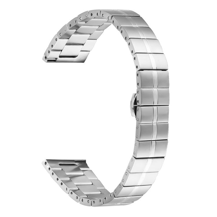 For Huami Amazfit Bip 1S Stylish Stainless Steel Watch Strap Replacement Wrist Band - Silver