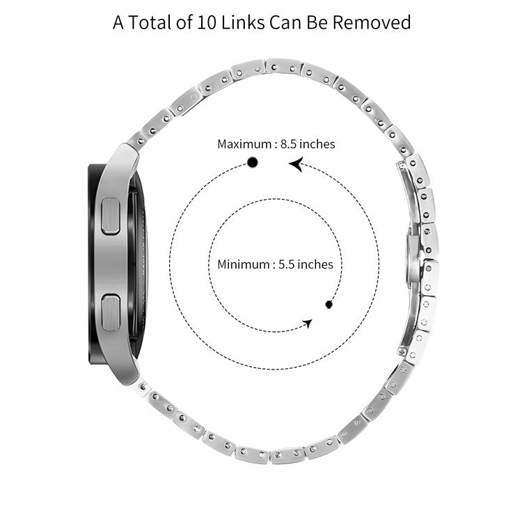 For Garmin Approach S40 / Forerunner 158 Stainless Steel Strap Line Design Replacement Wrist Band - Silver