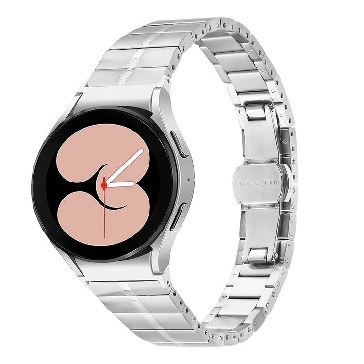 For Samsung Galaxy Watch FE 40mm / Watch4 / Watch 5 Pro Active Stainless Steel Smartwatch Strap Wrist Band - Silver