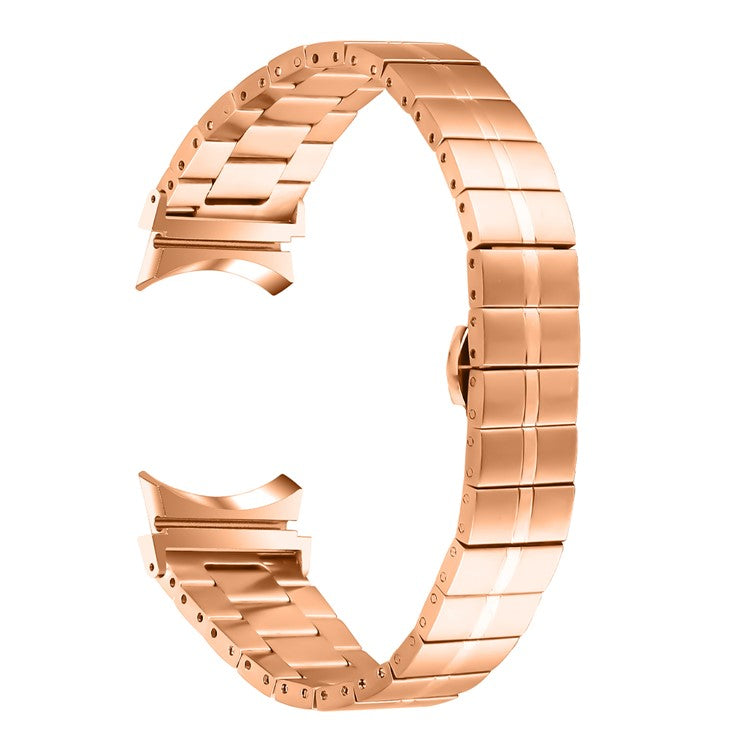For Samsung Galaxy Watch FE 40mm / Watch4 / Watch4 Classic / Watch4 Active / Watch 5 / Watch 5 Pro Stainless Steel Strap Wrist Band - Rose Gold