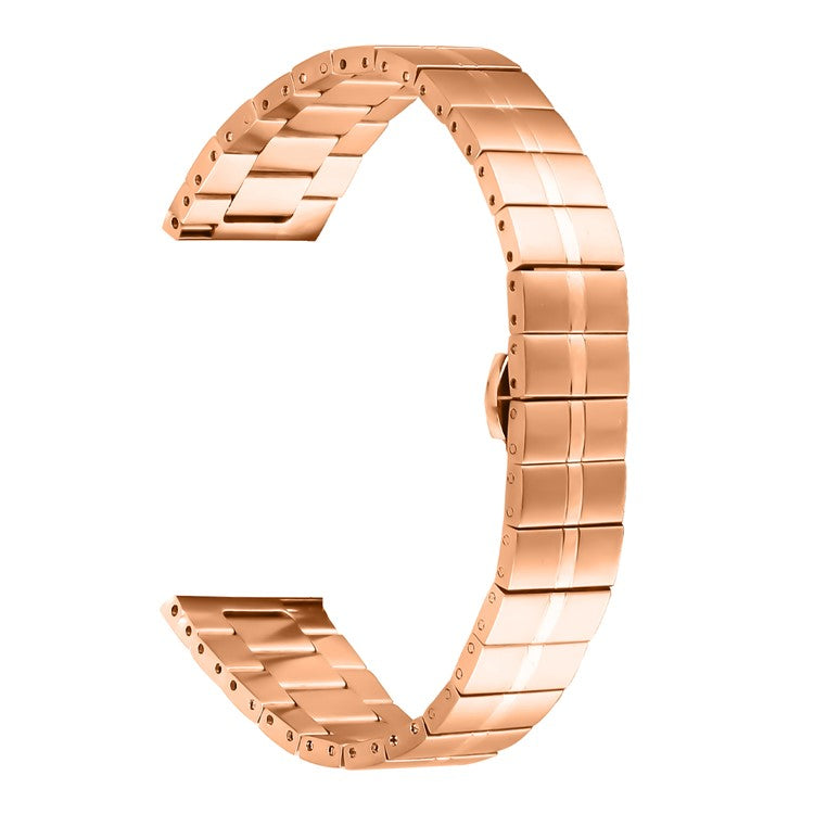 For Huami Amazfit Bip U Stainless Steel Watch Strap Fashionable Replacement Wrist Band - Rose Gold