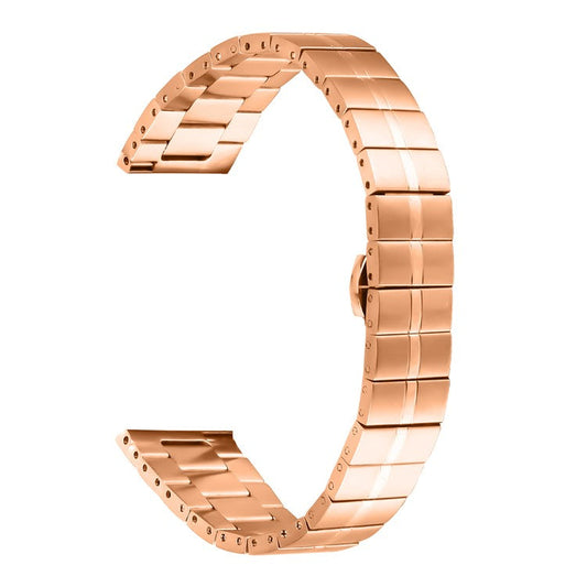 For Huami Amazfit Bip U Stainless Steel Watch Strap Fashionable Replacement Wrist Band - Rose Gold