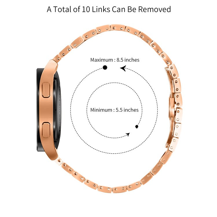 For Huami Amazfit Bip U Stainless Steel Watch Strap Fashionable Replacement Wrist Band - Rose Gold