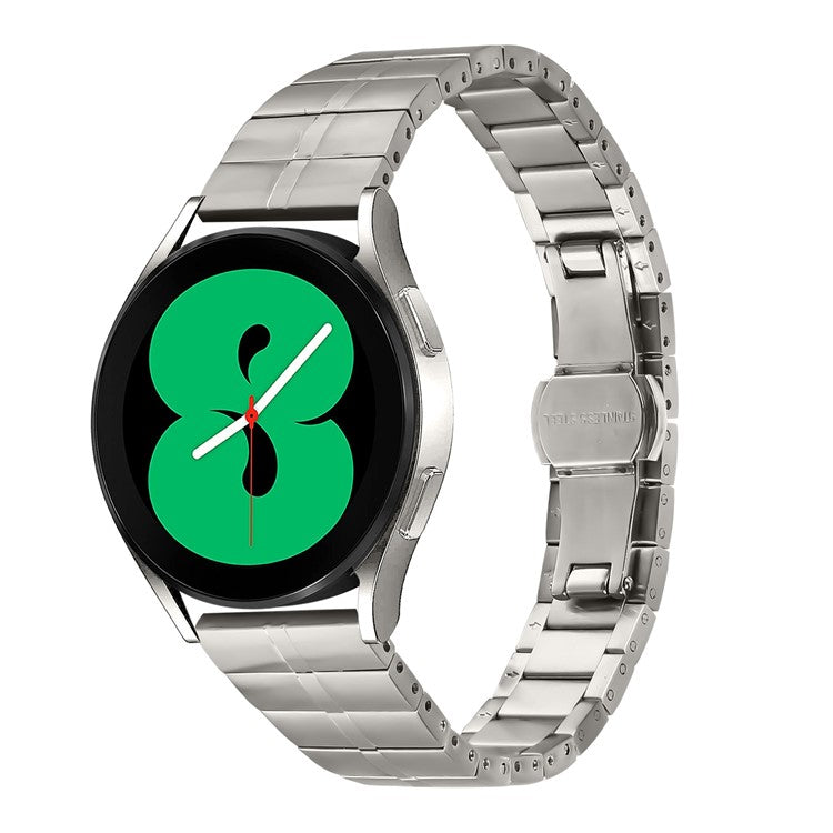 For Samsung Galaxy Watch3 41mm Stainless Steel Watch Strap Replacement Wrist Band - Titanium