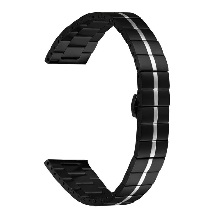 For Garmin Vivomove 3 / GarminMove 3 Stainless Steel Watch Strap Replacement Wrist Band - Black+Silver