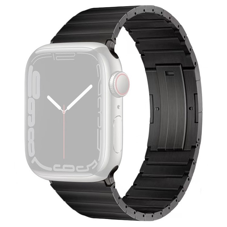 For Apple Watch 10 46mm / Ultra 2 / Ultra 49mm / 9 8 7 45mm / SE (2023) SE (2022) SE 6 5 4 44mm / 3 2 1 42mm Titanium Alloy Metal Strap  - Black