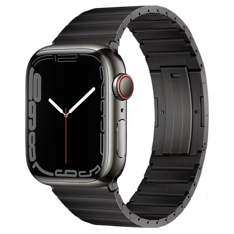 For Apple Watch 10 46mm / Ultra 2 / Ultra 49mm / 9 8 7 45mm / SE (2023) SE (2022) SE 6 5 4 44mm / 3 2 1 42mm Titanium Alloy Metal Strap  - Black