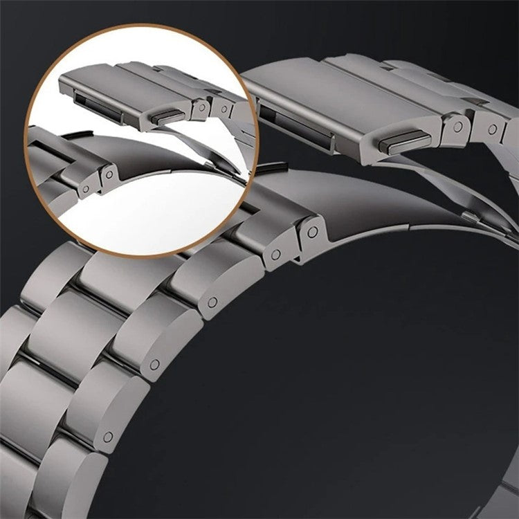 For Apple Watch Series 10 42mm / 9 8 7 41mm / SE (2023) SE (2022) SE 6 5 4 40mm / 3 2 1 38mm Watch Band 3-Bead Titanium Alloy Strap - Black