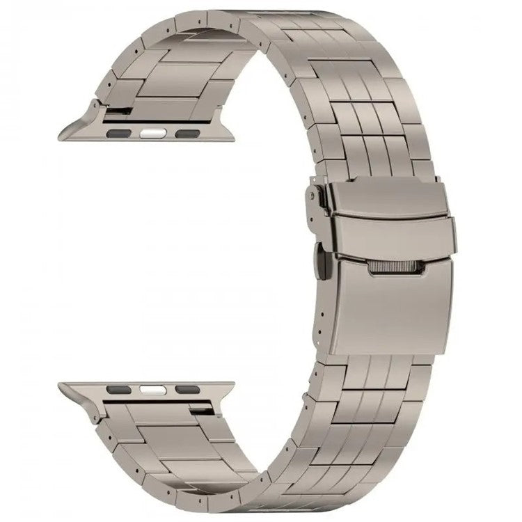 For Apple Watch Series 10 42mm / 9 8 7 41mm / SE (2023) SE (2022) SE 6 5 4 40mm / 3 2 1 38mm Watch Strap 5-Bead Titanium Alloy Bracelet -Titanium