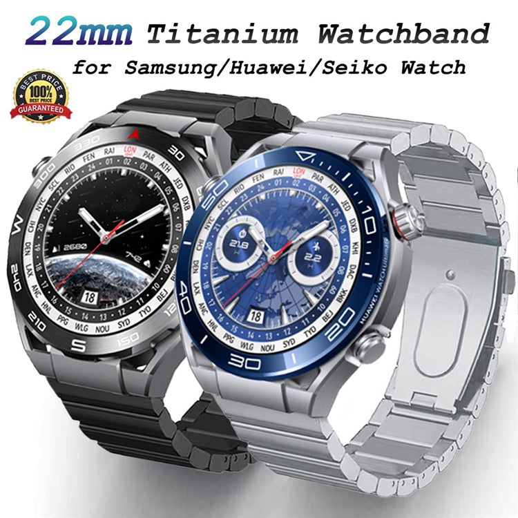 For Huawei Watch GT4 / Xiaomi Mi Watch / Samsung Titanium Alloy Watch Strap 22mm - Grey