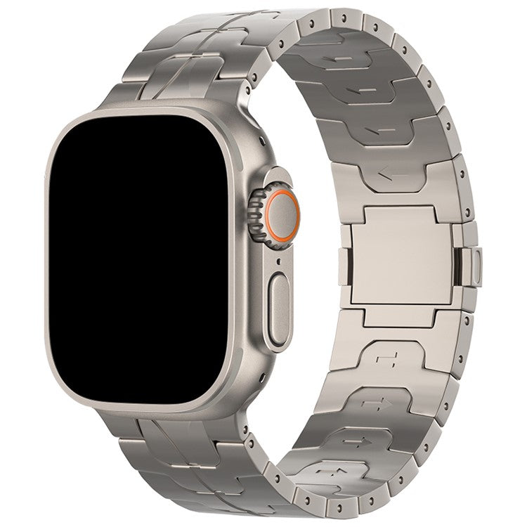 For Apple Watch 10 46mm / Ultra 2 / Ultra 49mm / 9 8 7 45mm / SE (2023) SE (2022) SE 6 5 4 44mm / 3 2 1 42mm Magnetic Titanium Alloy Watch Strap - Titanium