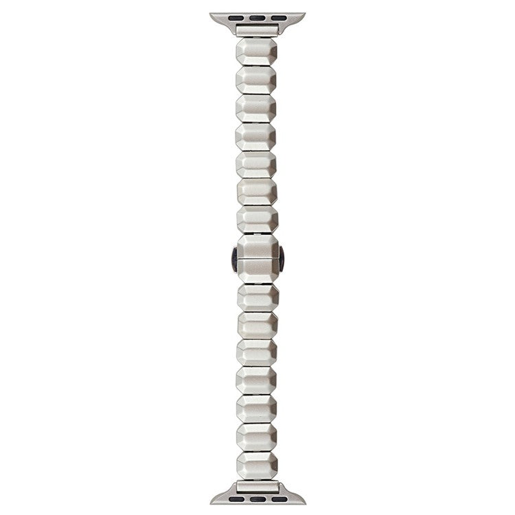 For Apple Watch Series 10 42mm / 9 8 7 41mm / SE (2023) SE (2022) SE 6 5 4 40mm / 3 2 1 38mm Watch Strap Zinc Alloy Band - Starlight