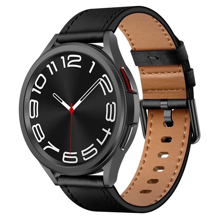 For Huawei Watch GT 3 42mm / GT 3 Pro 43mm Top Layer Cowhide Adjustable Wrist Band 20mm Watch Strap - Black